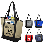 17-1/2" W x 13-1/2" H x 6" D - "The CITY" Convention, Corporate, Travel, Beach and Boar Tote Bag